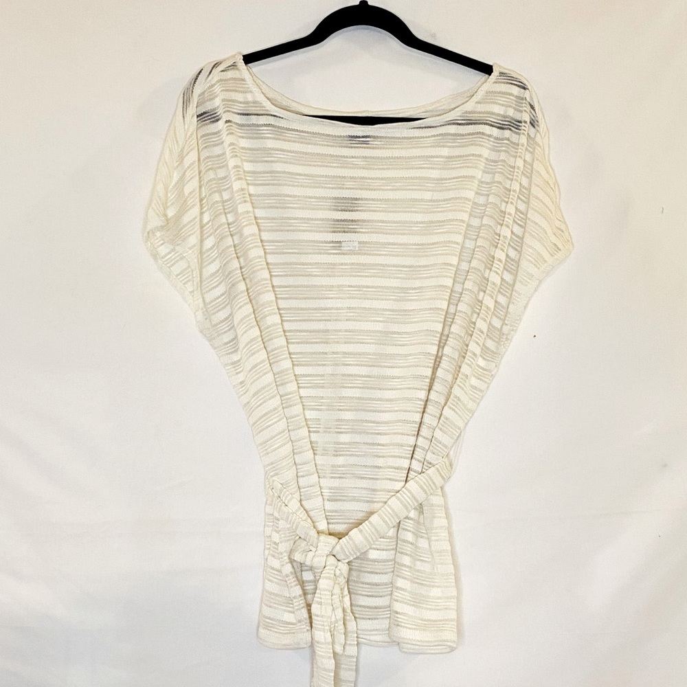 Ann Taylor Boat Neck Top Creme sz L